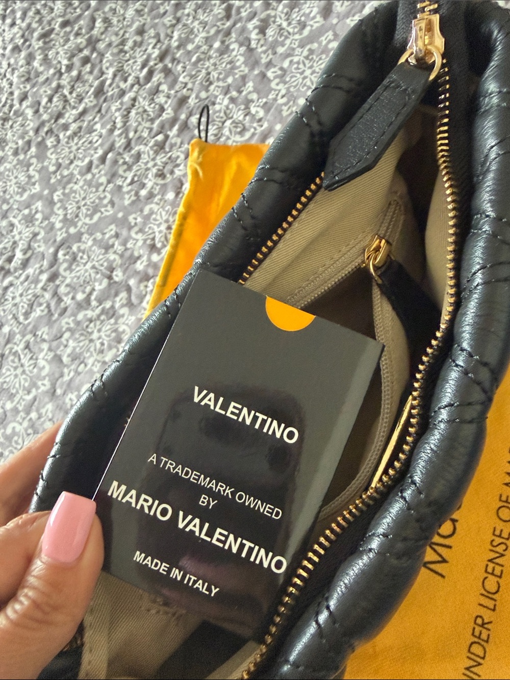Valentino Black Quilted Leather Crossbody with Gold Chain - Picture 3 of 6